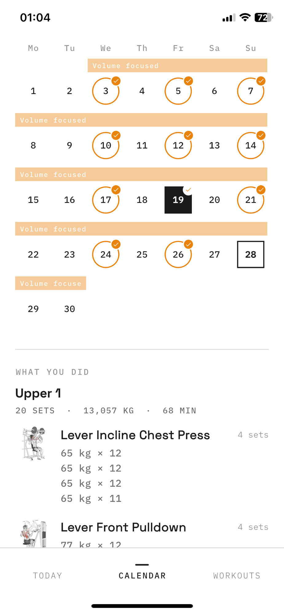 Your training month
