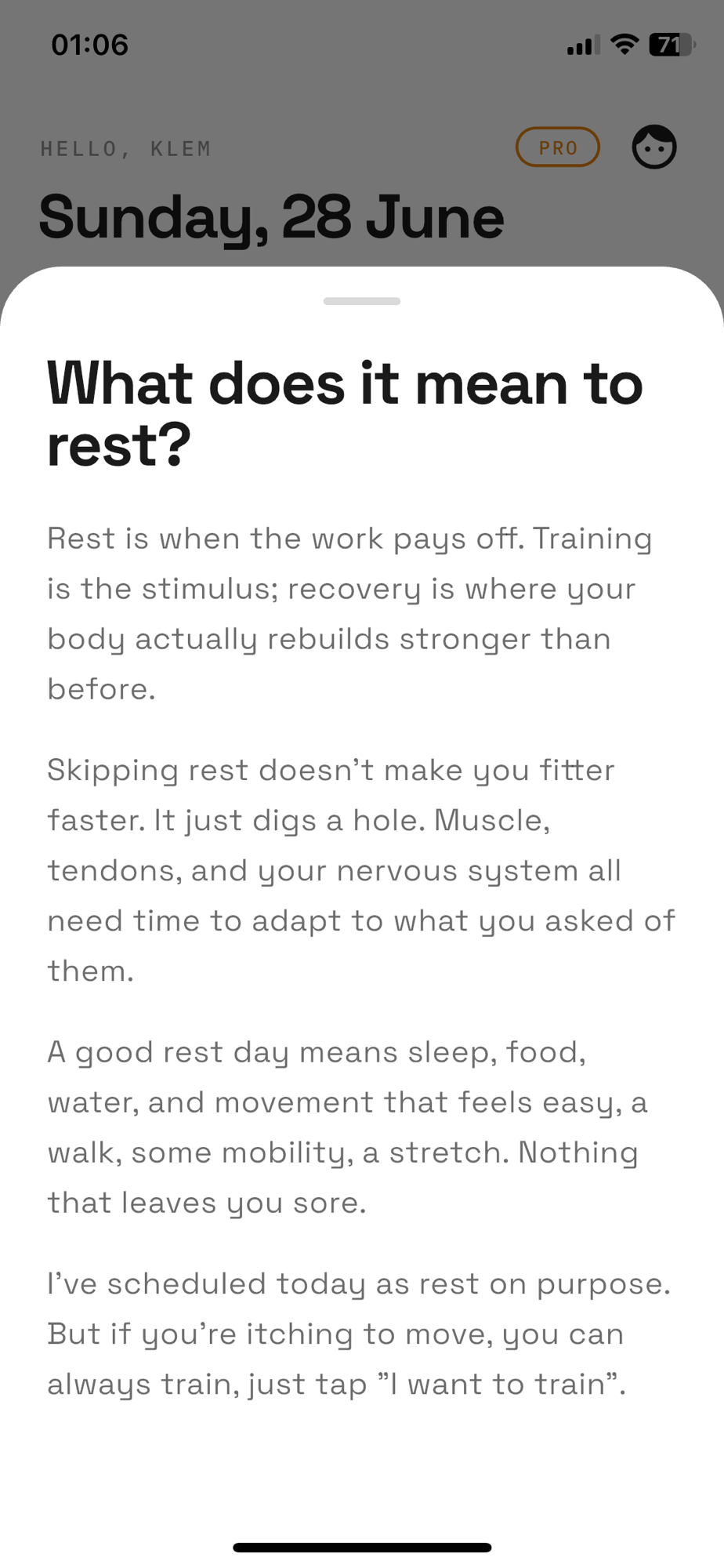 A rest day, explained